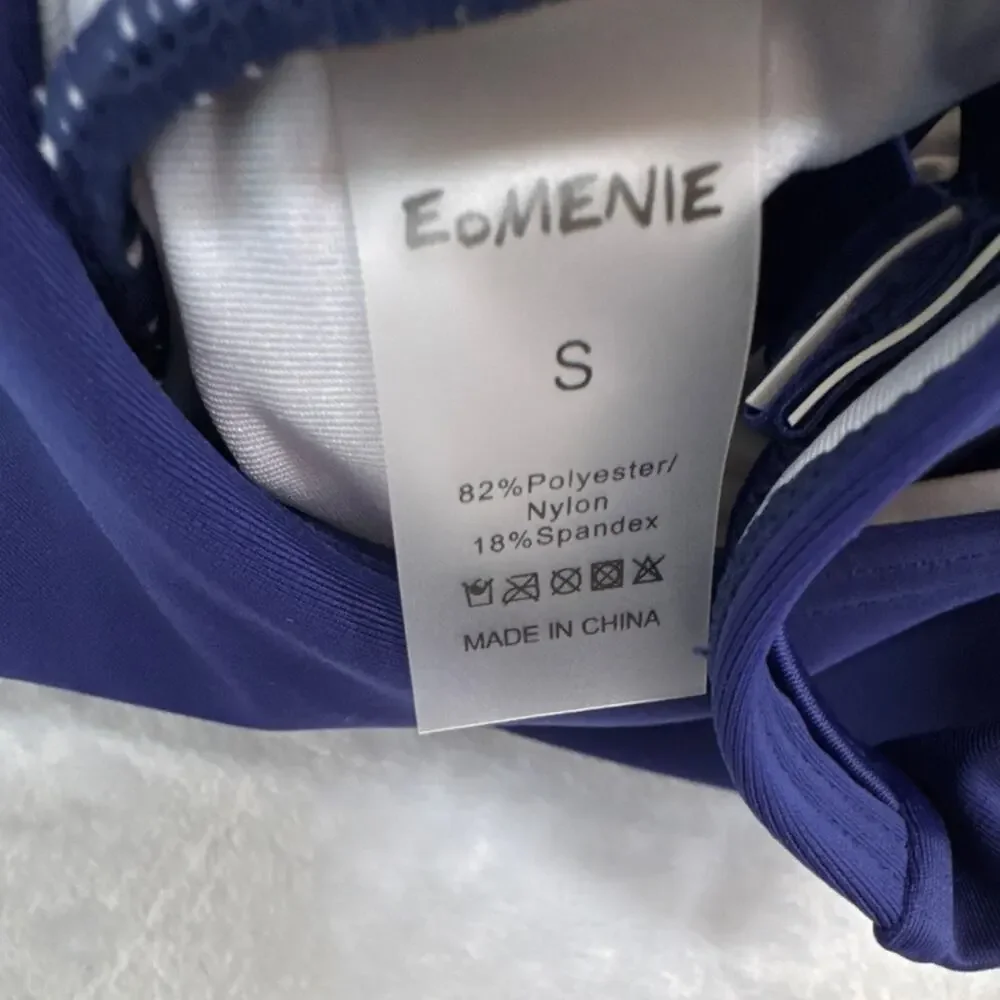 EOMENIE‎ One Piece Swimsuit Navy Blue Size S Adjustable Strap Padded